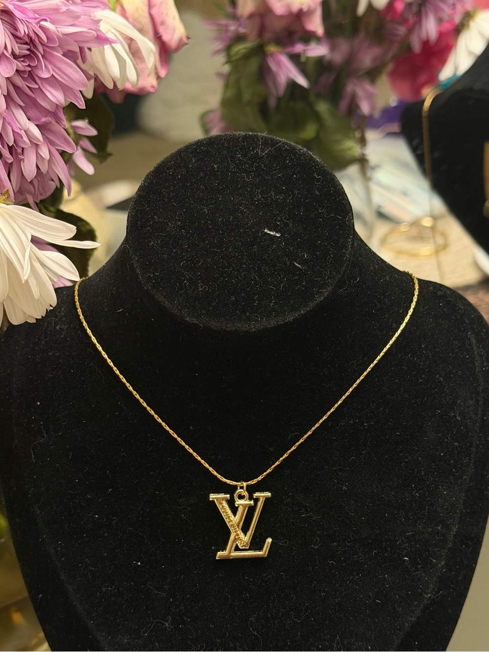 LV charm on stainless steel Necklace